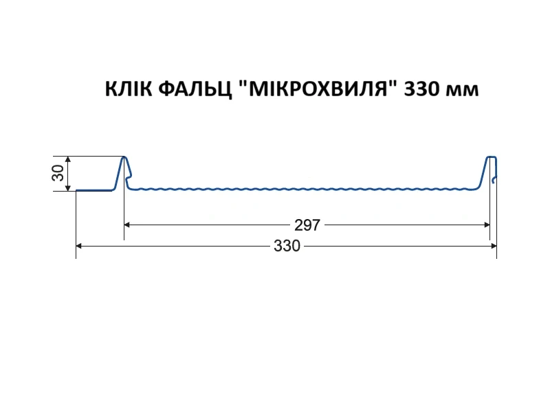 Клік-фальц «Мікрохвиля» 330 мм — розріз профілю