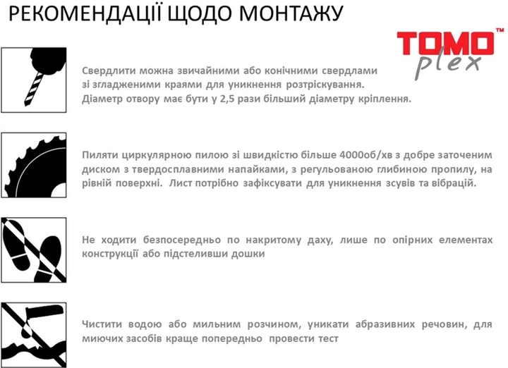 Полікарбонатний шифер TOMO Plex прозорий трапеція 2000×1045×1,1 мм — 5