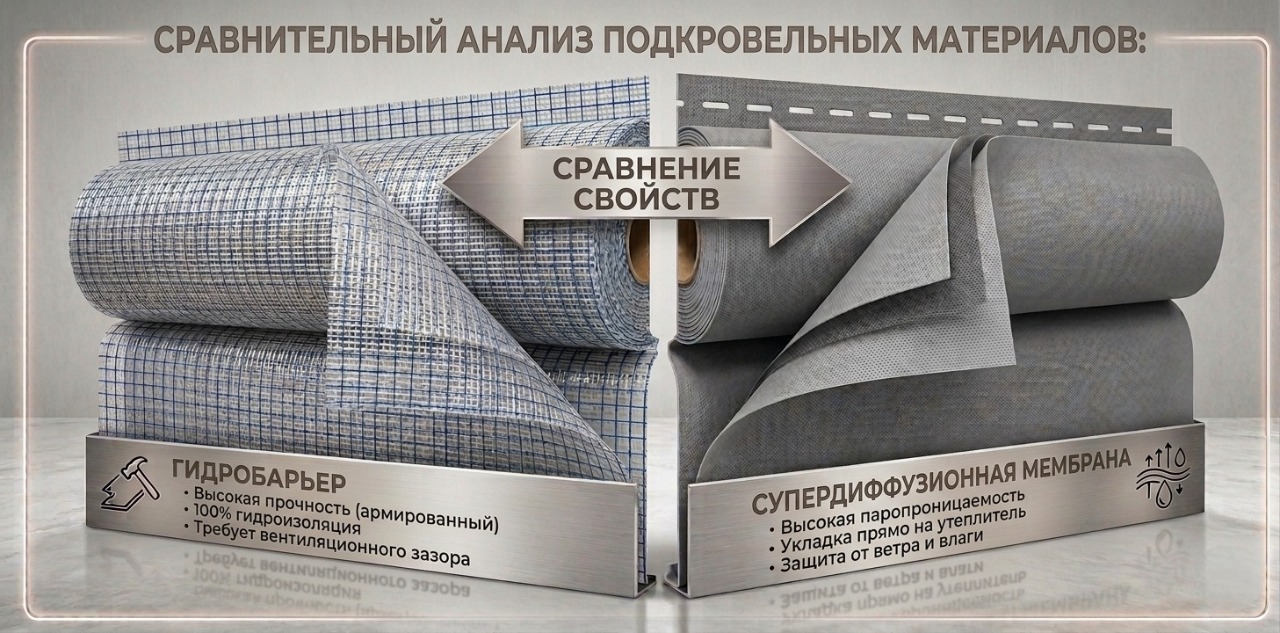 Что лучше для кровли: гидробарьер или супердиффузионная мембрана? Что лучше для кровли: гидробарьер или супердиффузионная мембрана?